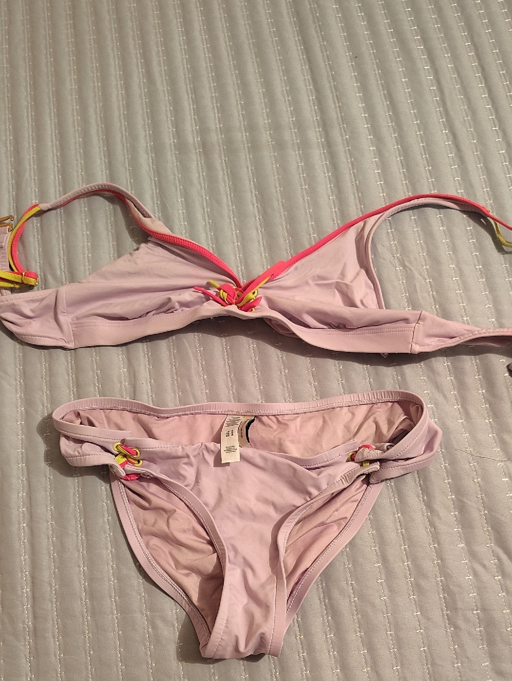 BCBGeneration Lilac Pink Bikini with Neon Trim